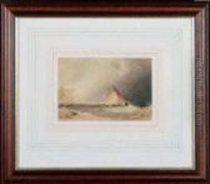 A Fishing Smack In A Storm Off Scarborough by Henry Barlow Carter