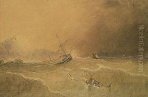 A Squall Off White Nab Scarborough by Henry Barlow Carter
