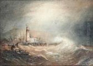 Lighthouse In Stormy Waters, Scarborough