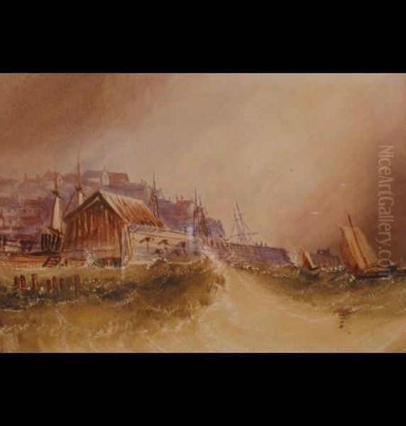 Coastal Scene With Rough Seas - view 1