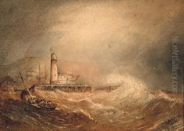 Lighthouse In Stormy Waters - view 1
