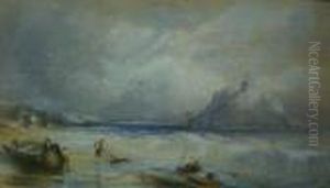 Pecheur Au Pousseux Au Pied Du Mont Saint-michel by Henry Barlow Carter