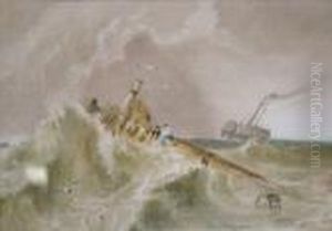 Shipwreck With Paddle Steamer And Figures