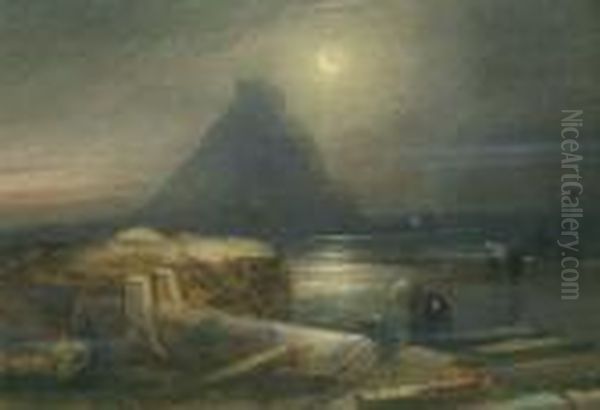 St Michaels Mount By Moonlight - view 1
