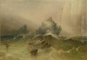 High Rising Cliffs With Stormy Seas