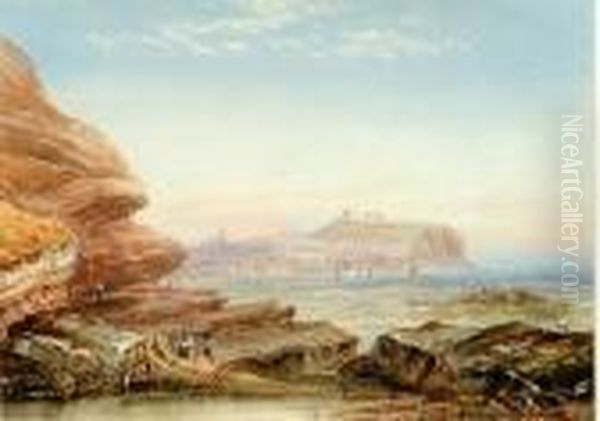 A View Of Scarborough With Figures Amongst Rocks In The Foreground - view 1