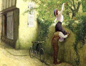 Collecting Plums by Wely Jacques