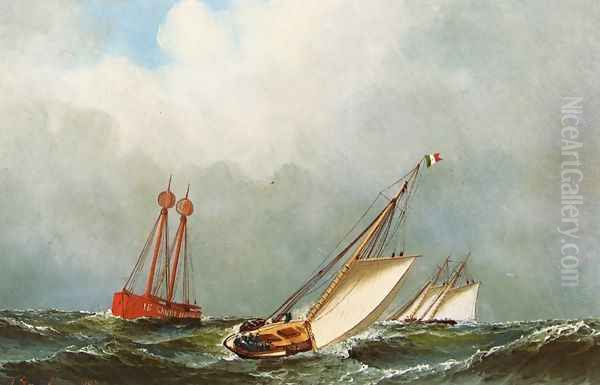 Vision and Dauntless off Sandy Hook Lightship - view 1