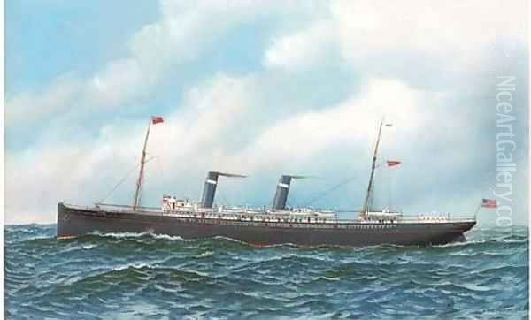 The American liner St. Paul at sea by Antonio Nicolo Gasparo Jacobsen