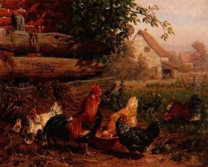 Farmyard Chickens by Carl Jutz