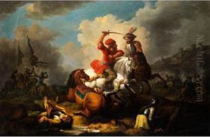 Schlachtenszene Aus Denturkenkriegen by Francesco Giuseppe Casanova