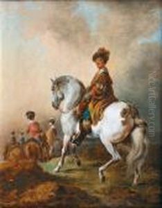 Cavalier Sur Un Cheval Blanc by Francesco Giuseppe Casanova