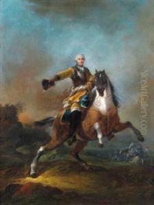 Presunto Ritratto Equestre Di Herman Moritz Conte Di Sassonia by Francesco Giuseppe Casanova