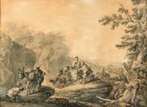 Migration De La Famille Du Berger Et De Son Troupeau by Francesco Giuseppe Casanova