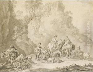 Travellers Resting by Francesco Giuseppe Casanova