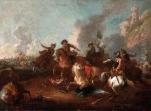 Scena Di Battaglia by Francesco Giuseppe Casanova