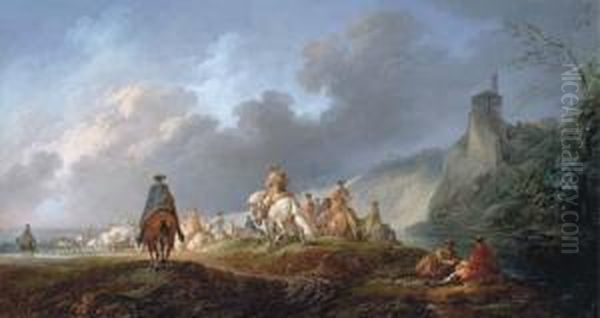 An Extensive Landscape With Cavalry On The Move - view 1