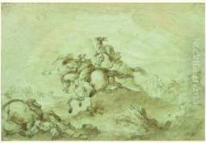 Scene De Bataille by Francesco Giuseppe Casanova