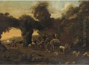 Travellers Ambushed By Brigands On A Mountainous Pass