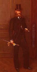 Portrait D Un Homme Elegant by Beraud Jean