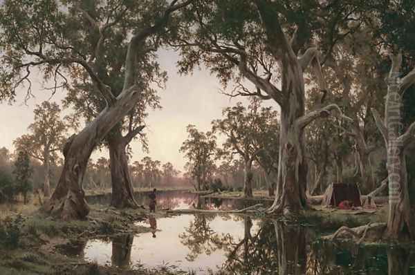 Evening Shadows Backwater of the Murray South Australia by Henry James Johnstone