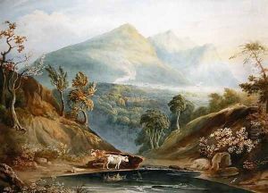 Extensive Landscape with Cattle Watering