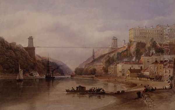 The Proposed Suspension Bridge from Rownham Ferry - view 1