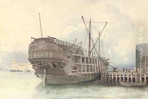 An East Indiaman undergoing a refit - view 1