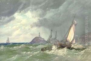 Shipping off the Mumbles lighthouse by Samuel Jackson
