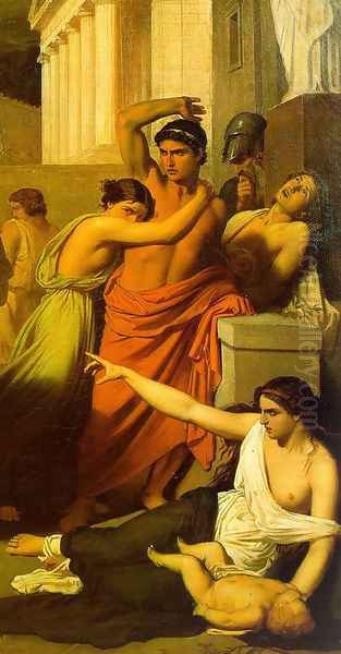 The Plague of Thebes [detail #1] by Charles Francois Jalabert