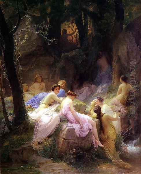 Nymphs Listening to the Songs of Orpheus by Charles Francois Jalabert