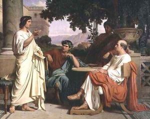 Horace Virgil and Varius at the house of Maecenas