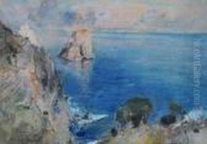 Scorcio Dei Faraglioni Di Capri by Giuseppe Casciaro