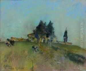 Vue De La Campagne D'ischia by Giuseppe Casciaro