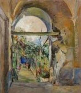Veduta Di Cortile Con Pergolato