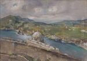 Veduta Di Procida Dal Castello Aragonese Di Ischia by Giuseppe Casciaro