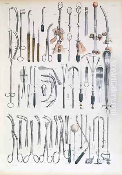 Surgical instruments for tonsil operations - view 1