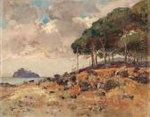 Ischia: La Pineta E Il Castello by Giuseppe Casciaro