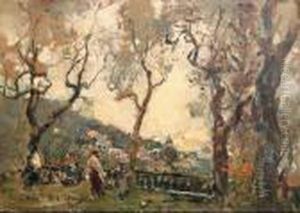 Paesaggio Con Figure by Giuseppe Casciaro