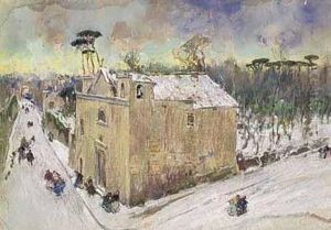 Scorcio Di Strada Con Chiesa by Giuseppe Casciaro