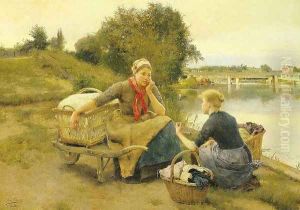Washerwoman On a River Bank by Luis Jimenez Y Aranda