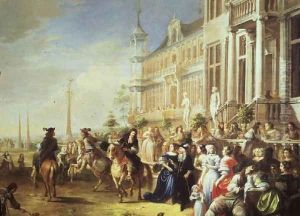 An Elegant Company Before a Palace by Hieronymus Janssens