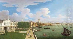 A Panoramic View of the Thames with St Pauls