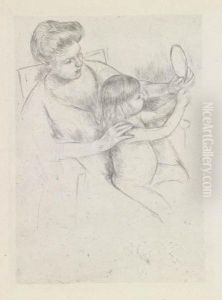 Looking Into The Hand Mirror by Mary Cassatt