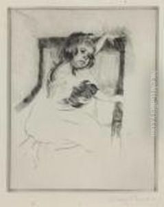Kneeling In An Armchair by Mary Cassatt
