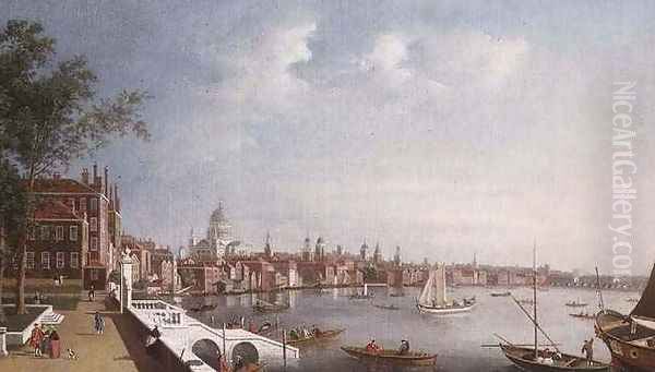 View of the Thames looking towards St Pauls from the gardens of Somerset House - view 1