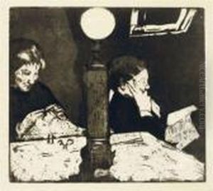 Under The Lamp by Mary Cassatt