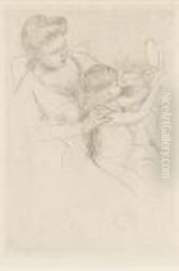 Looking Into The Hand Mirror, No. 2 by Mary Cassatt