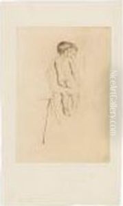Femme Tenant Un Enfant Vu De Dos by Mary Cassatt