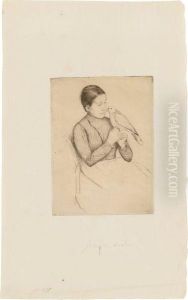 Femme Au Perroquet by Mary Cassatt